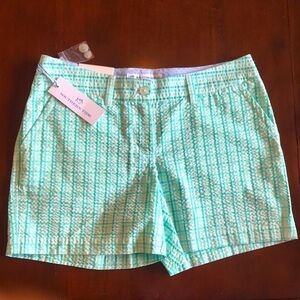 Brand New Southern Tide 5" Gingham Teal Shorts